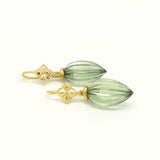 Prasiolith Tropfen Hänger vergoldet I STEINLINS