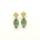 Prasiolith Tropfen Hänger vergoldet I STEINLINS