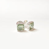 Pietra Quadro Ohrstecker Prasiolith I STEINLINS