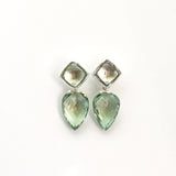 Pietra Quadro Ohrstecker Prasiolith I STEINLINS