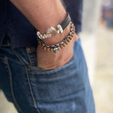 Lederarmband Chamäleon braun und schwarz. Zürcher Designer Armbänder für Männer. 925 Sterling Silber und Leder. Männerschmuck. Geschenke für Männer. Armbänder für Männer. Made in Zürich.
