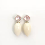 Pietra Quadro Ohrstecker Rosenquarz I STEINLINS